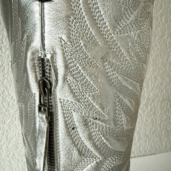 Lane SMOKESHOW Womens Cowboy Boots 7 Silver Trail Western Cowgirl Mid Calf Tall - Picture 12 of 16